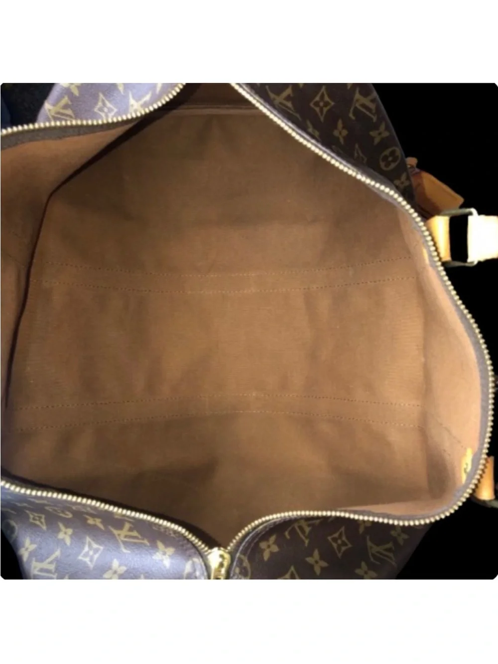 LOUIS VUITTON LV 50 Monogram Coated Canvas Vachetta Leather Duffel Weekend Bag